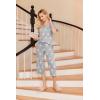 imageEkouaer 2 Pack Womens Pajamas Set Short Sleeve Sleepwear Capri Pants Pjs Soft Loungewear with PocketsRose RedGrey Stars