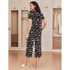 imageEkouaer 2 Pack Womens Pajamas Set Short Sleeve Sleepwear Capri Pants Pjs Soft Loungewear with PocketsWine Red  Floral