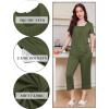 imageEkouaer Pajama Set for Women Short Sleeve Top With Capri Pants Pjs 2 Piece O Neck Loungewear Soft Sleepwear with PocketsArmy Green