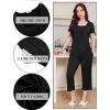 imageEkouaer Pajama Set for Women Short Sleeve Top With Capri Pants Pjs 2 Piece O Neck Loungewear Soft Sleepwear with PocketsBlack