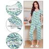 imageEkouaer Pajama Set for Women Short Sleeve Top With Capri Pants Pjs 2 Piece O Neck Loungewear Soft Sleepwear with PocketsBlue Flower