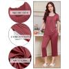 imageEkouaer Pajama Set for Women Short Sleeve Top With Capri Pants Pjs 2 Piece O Neck Loungewear Soft Sleepwear with PocketsDusty Rose