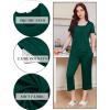 imageEkouaer Pajama Set for Women Short Sleeve Top With Capri Pants Pjs 2 Piece O Neck Loungewear Soft Sleepwear with PocketsGreen