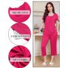 imageEkouaer Pajama Set for Women Short Sleeve Top With Capri Pants Pjs 2 Piece O Neck Loungewear Soft Sleepwear with PocketsRose Red