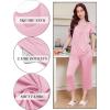 imageEkouaer Pajama Set for Women Short Sleeve Top With Capri Pants Pjs 2 Piece O Neck Loungewear Soft Sleepwear with PocketsVeiled Rose
