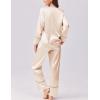 imageEkouaer Silk Satin Pajamas 2 Piece Long Sleeve V Neck Shirt with Pants Pj Sets Silky Sleepwear Loungewear for WomenChampagne
