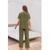 imageEkouaer Women Pajamas Set Short Sleeve Button Down Sleepwear Soft Pjs Loungewear Pants Set SXXLArmy Green