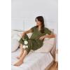 imageEkouaer Women Pajamas Set Short Sleeve Button Down Sleepwear Soft Pjs Loungewear Pants Set SXXLArmy Green