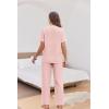 imageEkouaer Women Pajamas Set Short Sleeve Button Down Sleepwear Soft Pjs Loungewear Pants Set SXXLPink