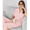 imageEkouaer Women Pajamas Set Short Sleeve Button Down Sleepwear Soft Pjs Loungewear Pants Set SXXLPink