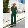 imageEkouaer Womens Matching Sets Knit Sweater Sets 2 Pieces Outfits Pullover Tops Wide Legs Pants Lounge SetBright Green