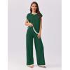 imageEkouaer Womens Matching Sets Knit Sweater Sets 2 Pieces Outfits Pullover Tops Wide Legs Pants Lounge SetBright Green
