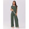 imageEkouaer Womens Matching Sets Knit Sweater Sets 2 Pieces Outfits Pullover Tops Wide Legs Pants Lounge SetDeep Green