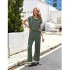 imageEkouaer Womens Matching Sets Knit Sweater Sets 2 Pieces Outfits Pullover Tops Wide Legs Pants Lounge SetDeep Green