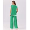imageEkouaer Womens Matching Sets Knit Sweater Sets 2 Pieces Outfits Pullover Tops Wide Legs Pants Lounge SetGreen