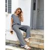 imageEkouaer Womens Matching Sets Knit Sweater Sets 2 Pieces Outfits Pullover Tops Wide Legs Pants Lounge SetGrey