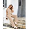 imageEkouaer Womens Matching Sets Knit Sweater Sets 2 Pieces Outfits Pullover Tops Wide Legs Pants Lounge SetKhaki