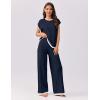 imageEkouaer Womens Matching Sets Knit Sweater Sets 2 Pieces Outfits Pullover Tops Wide Legs Pants Lounge SetNavy Blue