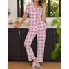 imageEkouaer Womens Pajamas Set Button Down PJs 2 Piece Lounge Set Soft Nightwear Short Sleeve Sleepwear with PocketsPink Plaid