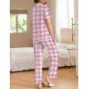 imageEkouaer Womens Pajamas Set Button Down PJs 2 Piece Lounge Set Soft Nightwear Short Sleeve Sleepwear with PocketsPink Plaid