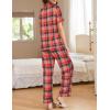 imageEkouaer Womens Pajamas Set Button Down PJs 2 Piece Lounge Set Soft Nightwear Short Sleeve Sleepwear with PocketsSmall Red Black Plaid