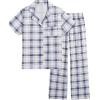 imageEkouaer Womens Pajamas Set Button Down PJs 2 Piece Lounge Set Soft Nightwear Short Sleeve Sleepwear with PocketsWhite Plaid
