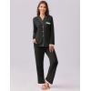 imageEkouaer Womens Pajamas Set Long Sleeve Sleepwear Button Down Lounge Set 2 Pieces Soft Nightwear Lace Pjs SetBlack