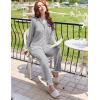 imageEkouaer Womens Pajamas Set Long Sleeve Sleepwear Button Down Lounge Set 2 Pieces Soft Nightwear Lace Pjs SetGrey