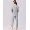 imageEkouaer Womens Pajamas Set Long Sleeve Sleepwear Button Down Lounge Set 2 Pieces Soft Nightwear Lace Pjs SetGrey