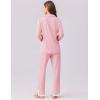 imageEkouaer Womens Pajamas Set Long Sleeve Sleepwear Button Down Lounge Set 2 Pieces Soft Nightwear Lace Pjs SetPink