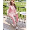 imageEkouaer Womens Pajamas Set Long Sleeve Sleepwear Button Down Lounge Set 2 Pieces Soft Nightwear Lace Pjs SetPink