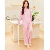 imageEkouaer Womens Pajamas Set Long Sleeve Sleepwear Button Down Lounge Set 2 Pieces Soft Nightwear Lace Pjs SetPink