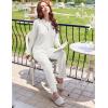 imageEkouaer Womens Pajamas Set Long Sleeve Sleepwear Button Down Lounge Set 2 Pieces Soft Nightwear Lace Pjs SetWhite