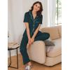 imageEkouaer 2 PackWomens Pajamas Short Sleeve Pjs Notch Collar Button Up Loungewear Cozy Sleepwear SetsDark Greydark Green