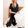imageEkouaer 2 PackWomens Pajamas Short Sleeve Pjs Notch Collar Button Up Loungewear Cozy Sleepwear SetsLeopard Printblack