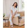imageEkouaer 2 PackWomens Pajamas Short Sleeve Pjs Notch Collar Button Up Loungewear Cozy Sleepwear SetsMedium Graystars