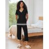 imageEkouaer Capri Pajama Sets for Women Short Sleeve Tops Sleepwear Sleep Sets Pjs Sets Soft Two Piece Loungewear SetsBlack
