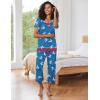 imageEkouaer Capri Pajama Sets for Women Short Sleeve Tops Sleepwear Sleep Sets Pjs Sets Soft Two Piece Loungewear SetsBlue Sheep