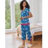 imageEkouaer Capri Pajama Sets for Women Short Sleeve Tops Sleepwear Sleep Sets Pjs Sets Soft Two Piece Loungewear SetsBlue Sheep