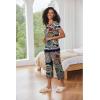 imageEkouaer Capri Pajama Sets for Women Short Sleeve Tops Sleepwear Sleep Sets Pjs Sets Soft Two Piece Loungewear SetsBohemian