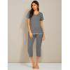 imageEkouaer Capri Pajama Sets for Women Short Sleeve Tops Sleepwear Sleep Sets Pjs Sets Soft Two Piece Loungewear SetsGrey
