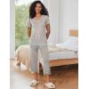 imageEkouaer Capri Pajama Sets for Women Short Sleeve Tops Sleepwear Sleep Sets Pjs Sets Soft Two Piece Loungewear SetsLight Grey