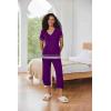 imageEkouaer Capri Pajama Sets for Women Short Sleeve Tops Sleepwear Sleep Sets Pjs Sets Soft Two Piece Loungewear SetsPurple