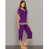 imageEkouaer Capri Pajama Sets for Women Short Sleeve Tops Sleepwear Sleep Sets Pjs Sets Soft Two Piece Loungewear SetsPurple