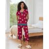 imageEkouaer Capri Pajama Sets for Women Short Sleeve Tops Sleepwear Sleep Sets Pjs Sets Soft Two Piece Loungewear SetsRose Red Sheep