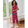 imageEkouaer Capri Pajama Sets for Women Short Sleeve Tops Sleepwear Sleep Sets Pjs Sets Soft Two Piece Loungewear SetsRose Red Sheep
