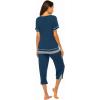 imageEkouaer Capri Pajama Sets for Women Short Sleeve Tops Sleepwear Sleep Sets Pjs Sets Soft Two Piece Loungewear SetsSteelblue