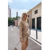 imageEkouaer Knit Lounge Sets for Women 2 Piece Cozy Long Sleeve Pullover Sweater Top and Shorts Set Sweatsuit OutfitsKhaki