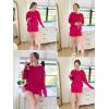 imageEkouaer Knit Lounge Sets for Women 2 Piece Cozy Long Sleeve Pullover Sweater Top and Shorts Set Sweatsuit OutfitsRose Red