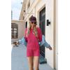 imageEkouaer Knit Lounge Sets for Women 2 Piece Cozy Long Sleeve Pullover Sweater Top and Shorts Set Sweatsuit OutfitsRose Red